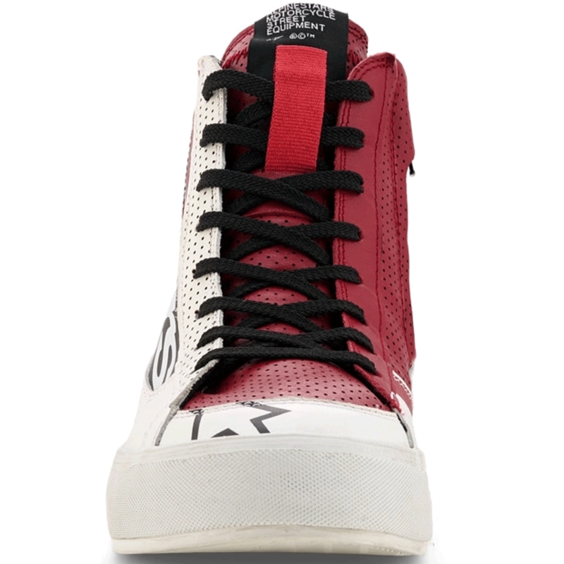 Stivali da moto da donna Alpinestars Stella Stated Flair bianco-rosso