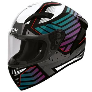 Casco integrale da moto Airoh Connor Flex bianco-grigio-blu-viola