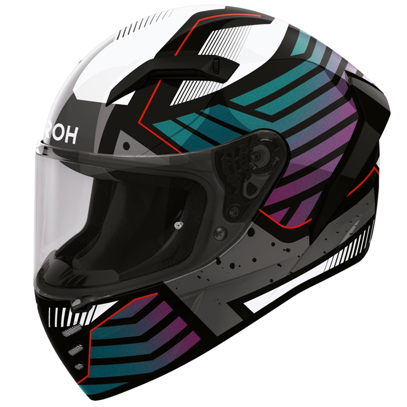Casco integrale da moto Airoh Connor Flex bianco-grigio-blu-viola