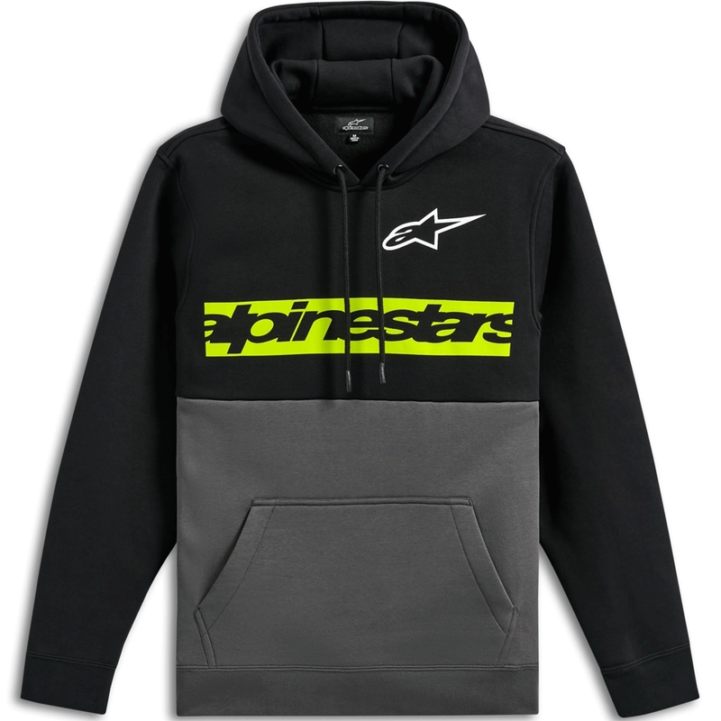 Felpa con cappuccio Alpinestars Parallel nera e grigia