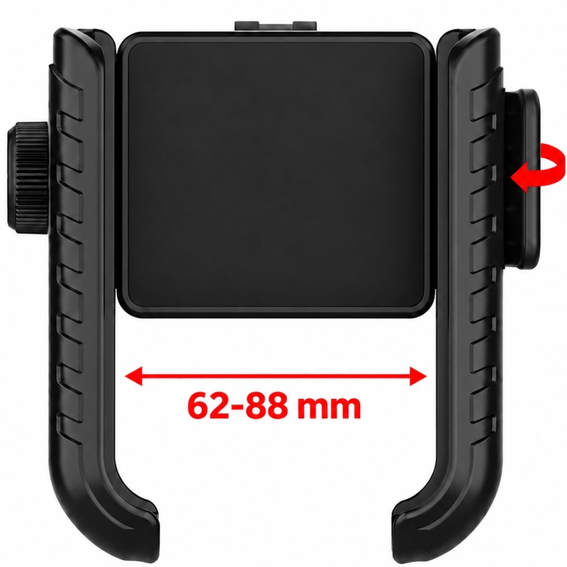 Supporto universale fisso per cellulare da bicicletta, antiurto e antivibrazione, nero.
