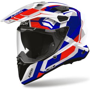 Casco da moto Enduro Airoh Commander 2 blu polare-rosso