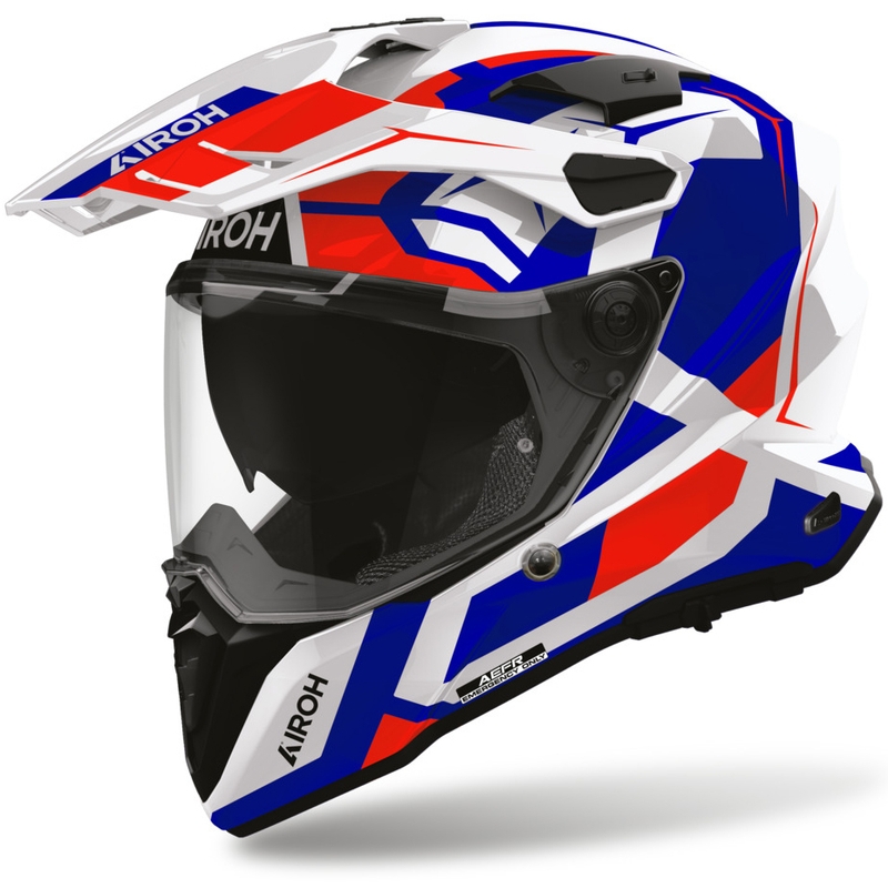 Casco da moto Enduro Airoh Commander 2 blu polare-rosso