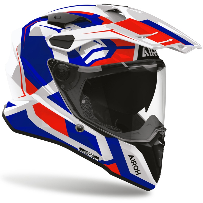 Casco da moto Enduro Airoh Commander 2 blu polare-rosso