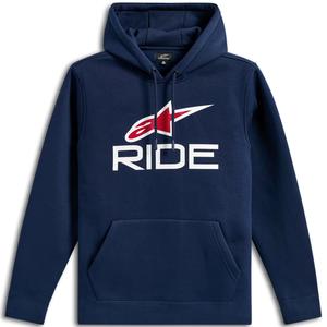 Felpa con cappuccio Alpinestars Ride 3 blu-bianco-rosso