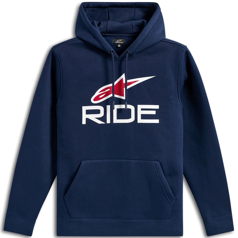 Felpa con cappuccio Alpinestars Ride 3 blu-bianco-rosso