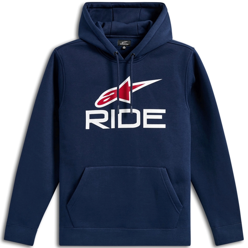 Felpa con cappuccio Alpinestars Ride 3 blu-bianco-rosso