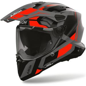 Casco da moto Enduro Airoh Commander 2 Polar rosso fluo opaco