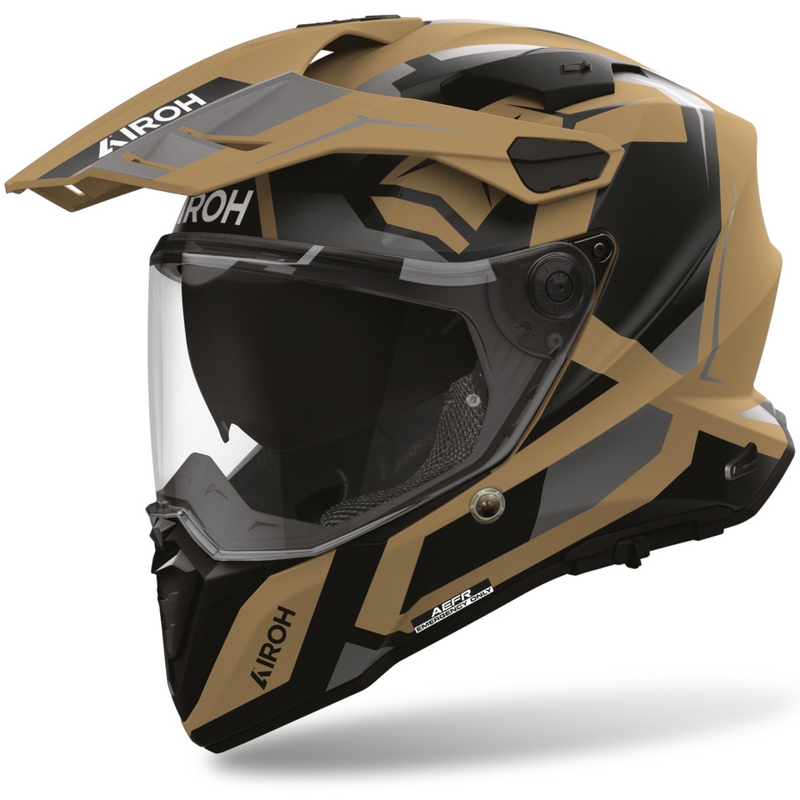 Casco da moto Airoh Commander 2 Polar Enduro, colore sabbia opaca