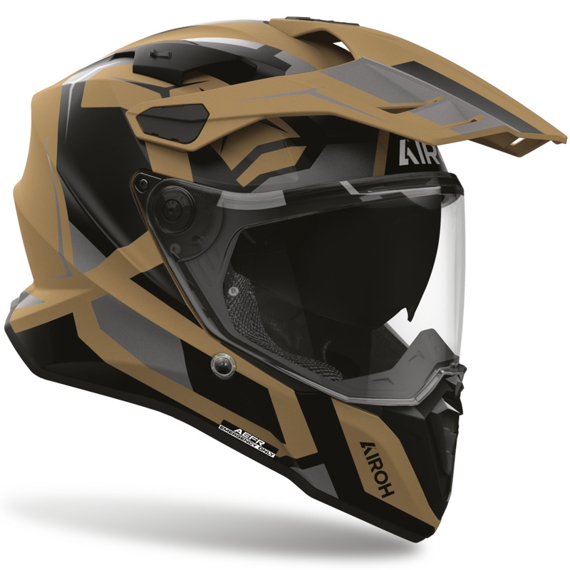 Casco da moto Airoh Commander 2 Polar Enduro, colore sabbia opaca