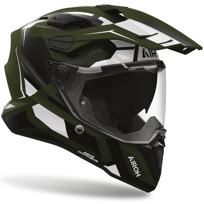 Casco integrale da moto Airoh Commander 2 Polar verde opaco