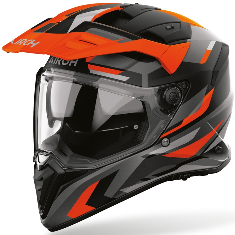 Casco da moto enduro Airoh BADX-X Glitch arancione opaco