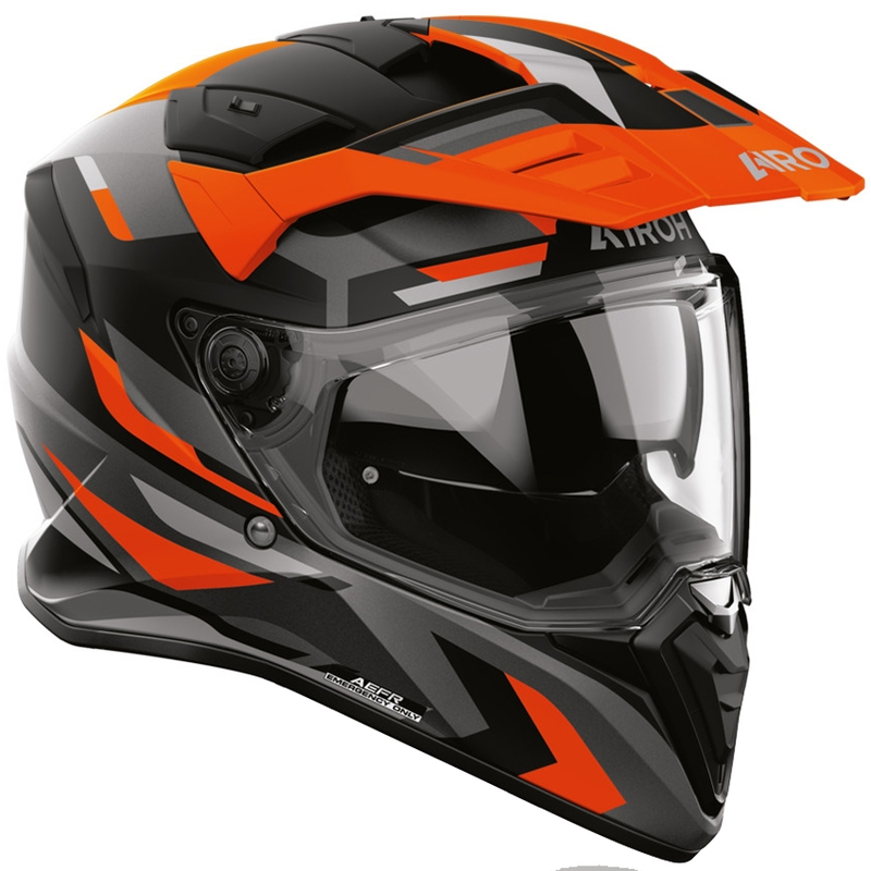 Casco da moto enduro Airoh BADX-X Glitch arancione opaco