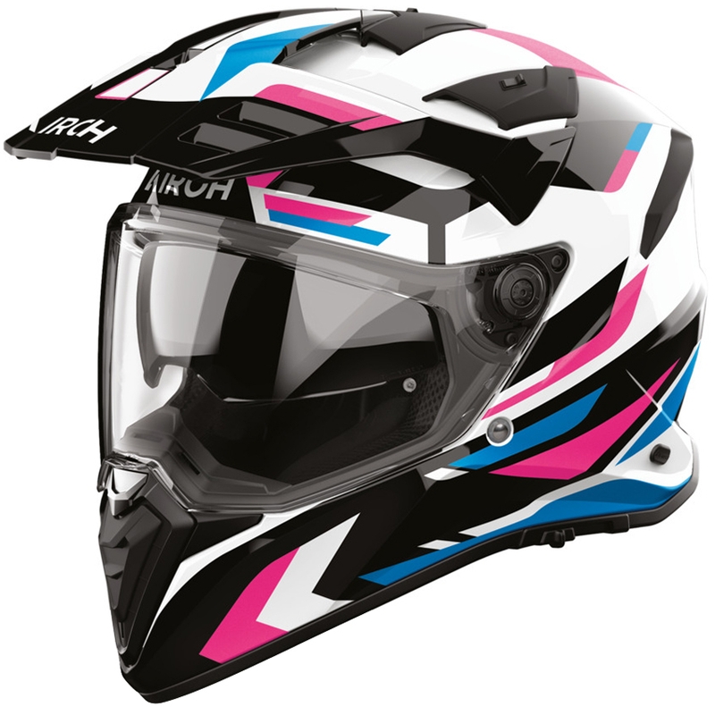 Casco da moto enduro Airoh BADX-X Glitch rosa