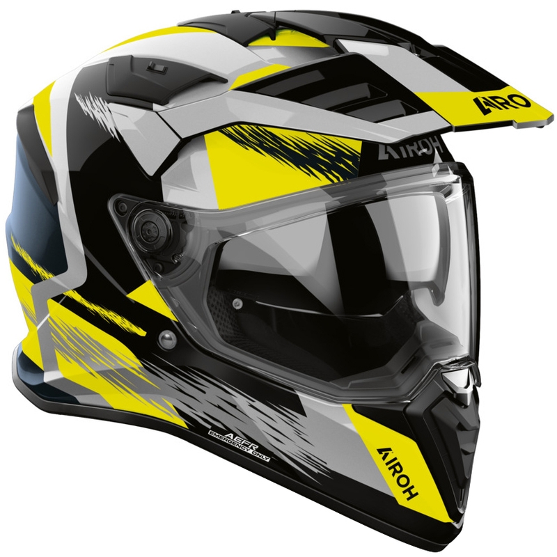 Casco da moto enduro Airoh BADX-X Airspeed giallo