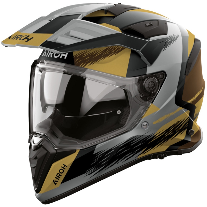 Casco da moto Enduro Airoh BADX-X Airspeed color sabbia opaca