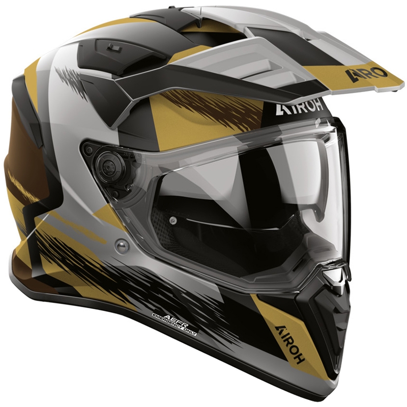 Casco da moto Enduro Airoh BADX-X Airspeed color sabbia opaca