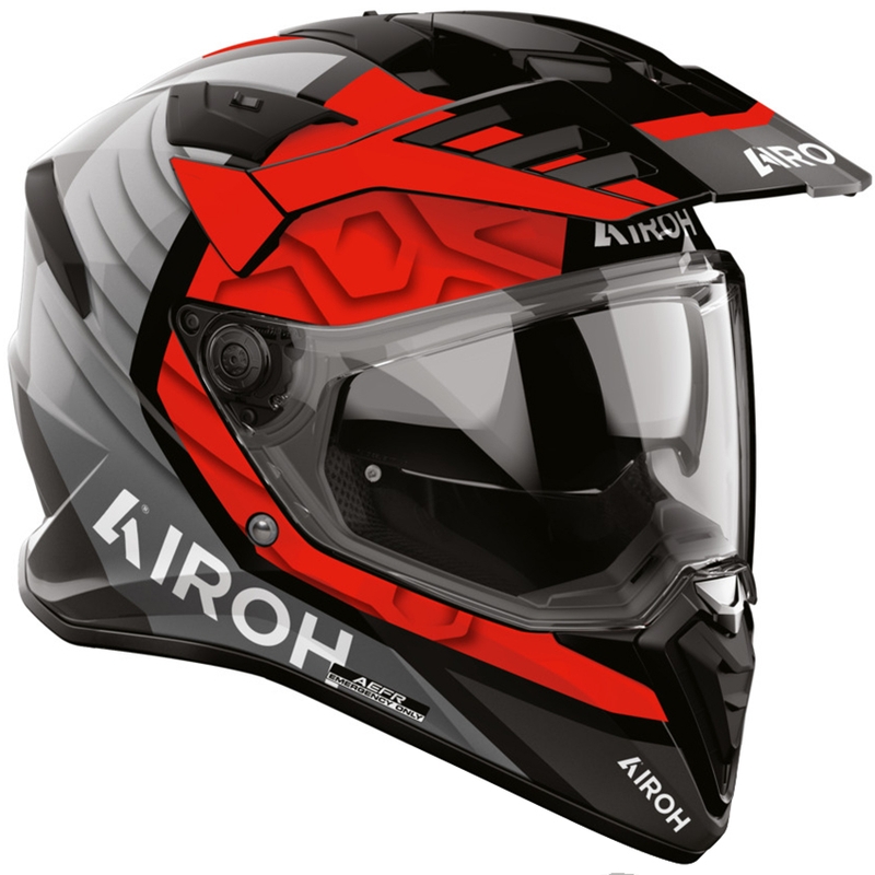 Casco da moto enduro Airoh BADX-X Cube rosso