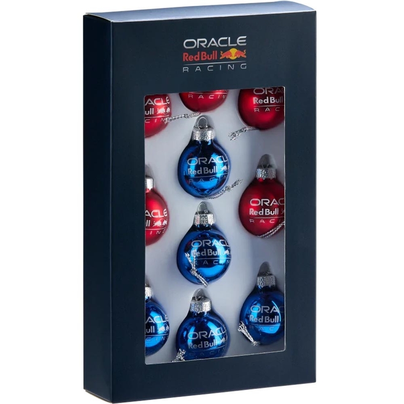 Set di 10 palline di Natale Red Bull, decorazioni natalizie blu scuro-rosse