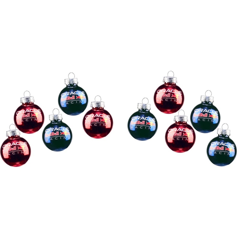Set di 10 palline di Natale Red Bull, decorazioni natalizie blu scuro-rosse