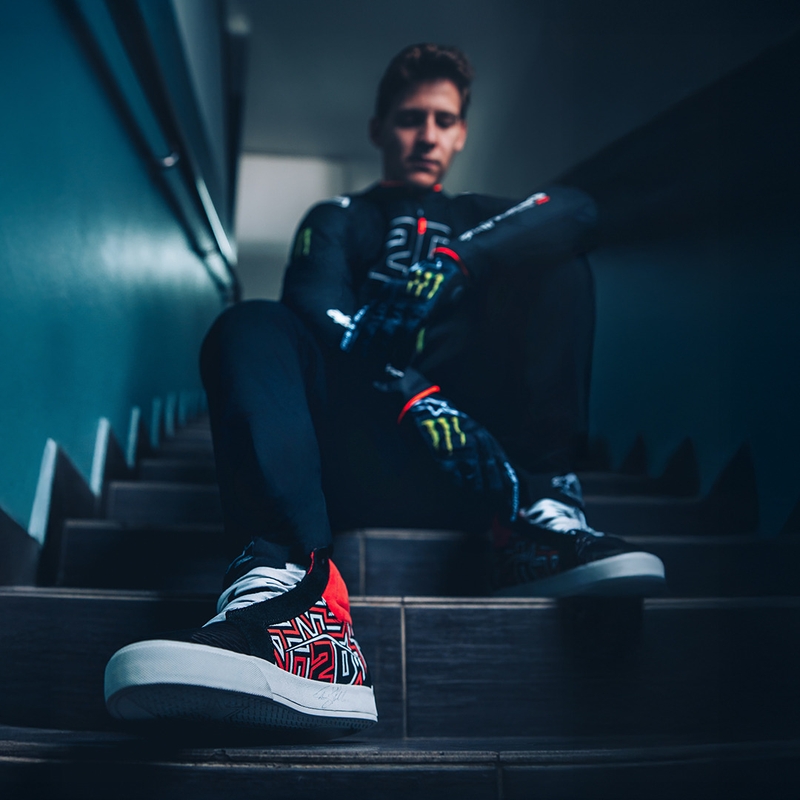 Stivali da moto Alpinestars Ride-63 Canvas FQ20 neri, bianchi e rossi