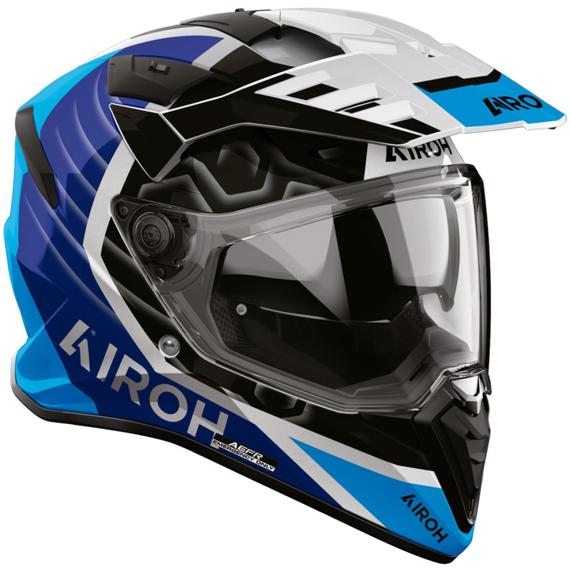 Casco da moto enduro Airoh BADX-X Cube blu