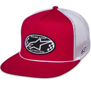 Cappellino da camionista Alpinestars Contender rosso-bianco