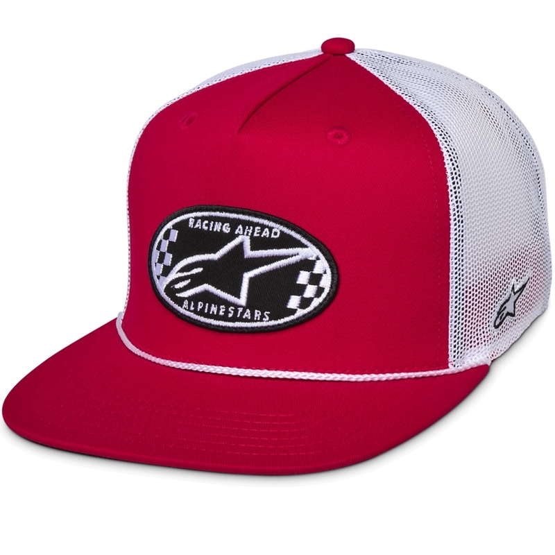 Cappellino da camionista Alpinestars Contender rosso-bianco