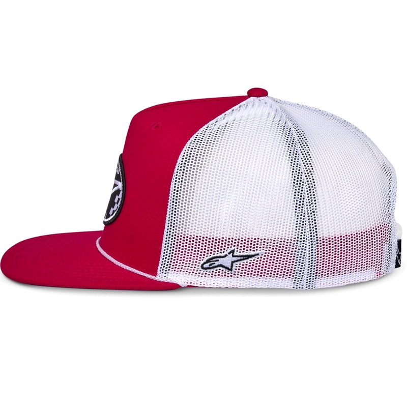 Cappellino da camionista Alpinestars Contender rosso-bianco