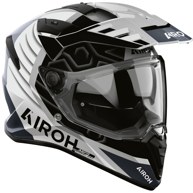 Casco da moto enduro Airoh BADX-X Cube grigio