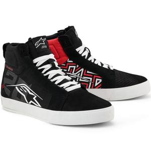 Stivali da moto Alpinestars Ride-63 Canvas FQ20 neri, bianchi e rossi