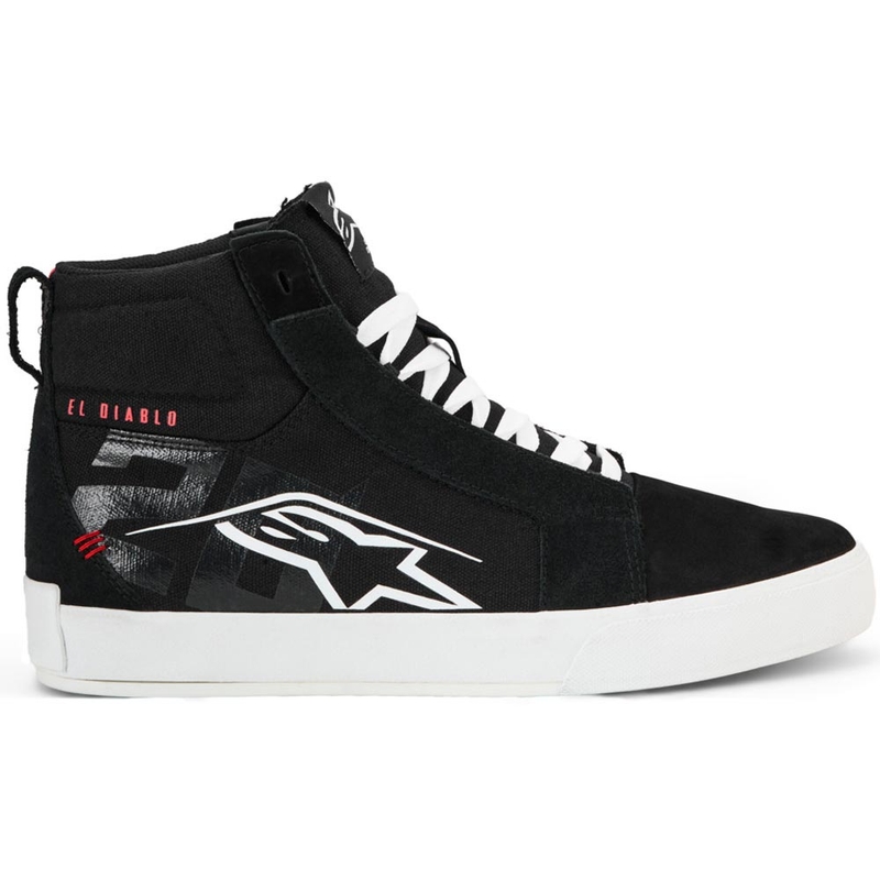 Stivali da moto Alpinestars Ride-63 Canvas FQ20 neri, bianchi e rossi