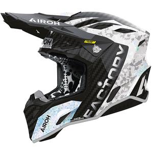 Casco da motocross Airoh Aviator Factory Bitmap Carbon, grigio