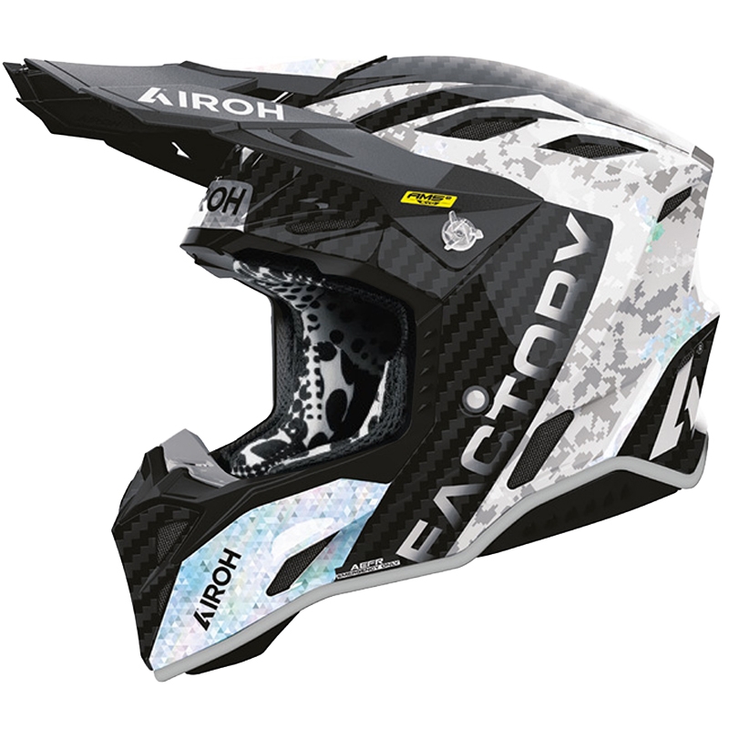Casco da motocross Airoh Aviator Factory Bitmap Carbon, grigio