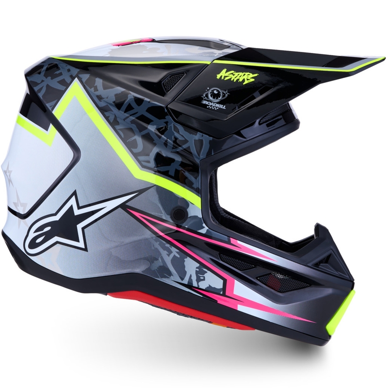 Casco da motocross Alpinestars Supertech S-M7 Blaster grigio-giallo fluo