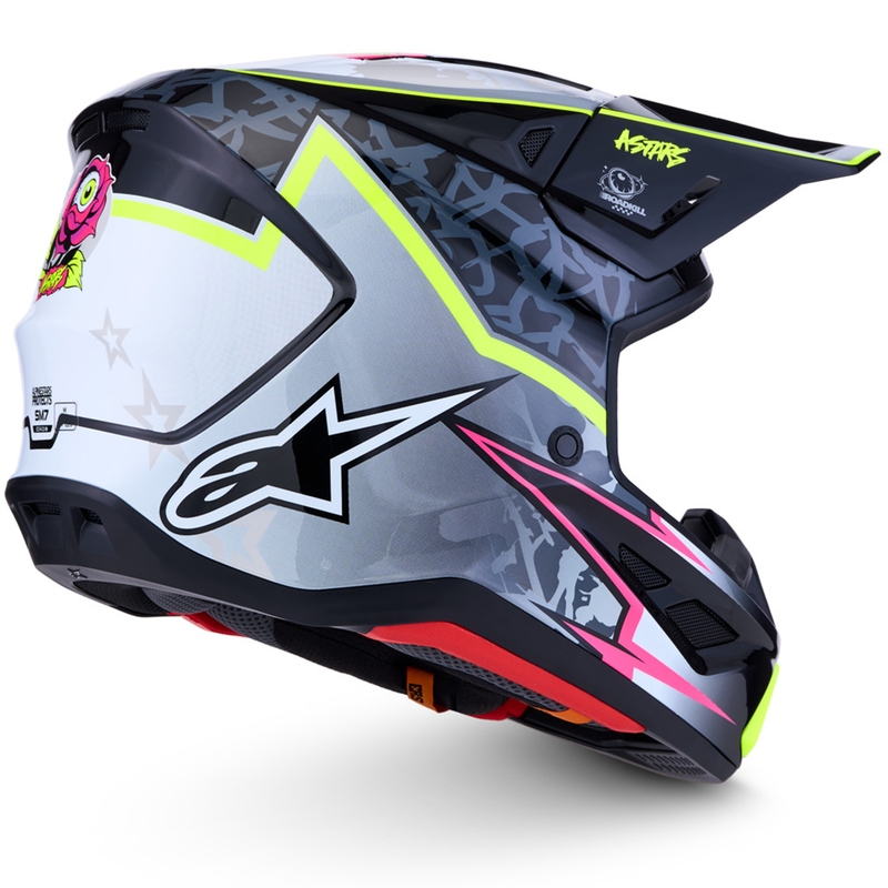 Casco da motocross Alpinestars Supertech S-M7 Blaster grigio-giallo fluo