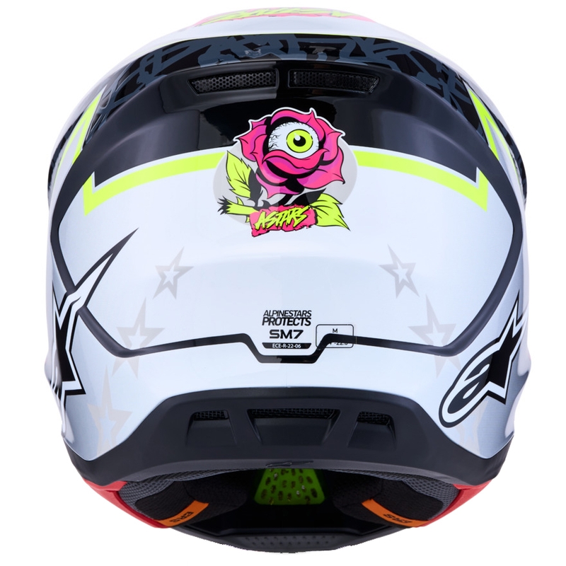 Casco da motocross Alpinestars Supertech S-M7 Blaster grigio-giallo fluo