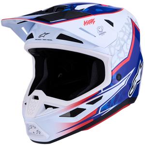 Casco da motocross Alpinestars Supertech S-M7 Blaster bianco-blu