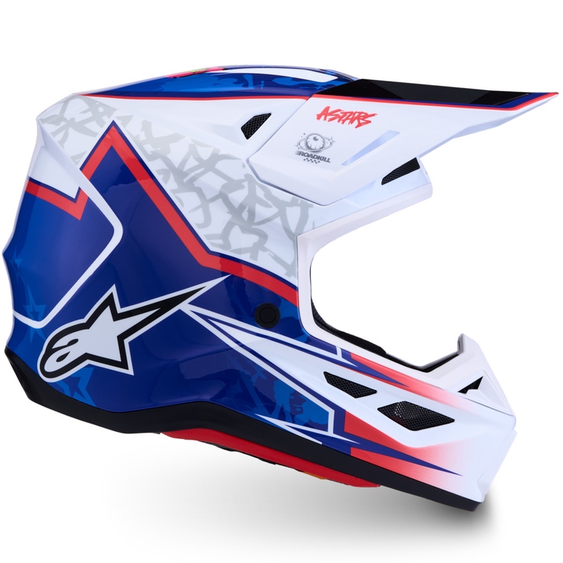 Casco da motocross Alpinestars Supertech S-M7 Blaster bianco-blu