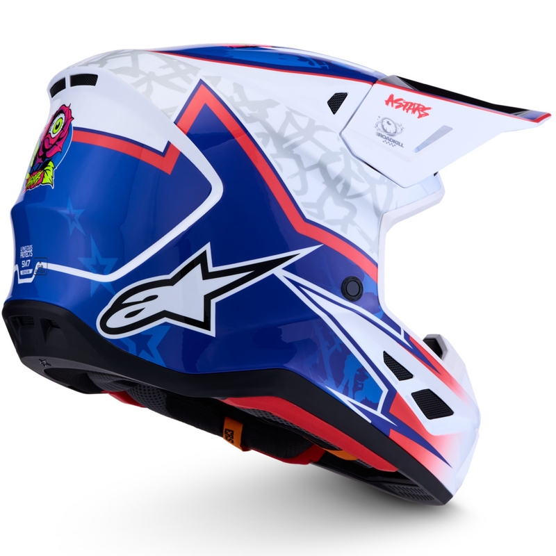 Casco da motocross Alpinestars Supertech S-M7 Blaster bianco-blu