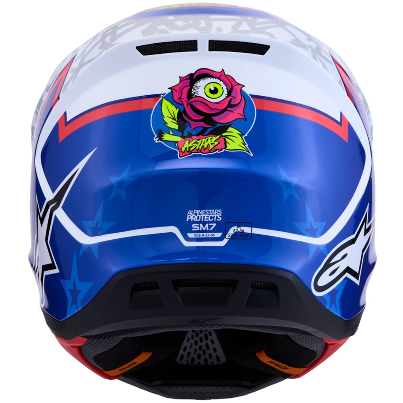Casco da motocross Alpinestars Supertech S-M7 Blaster bianco-blu
