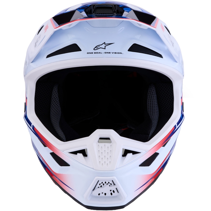 Casco da motocross Alpinestars Supertech S-M7 Blaster bianco-blu