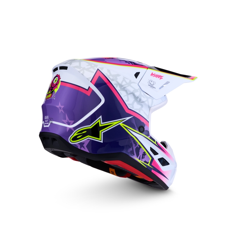Casco da motocross Alpinestars Supertech S-M7 Blaster viola-bianco