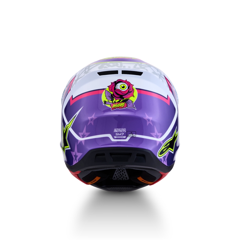 Casco da motocross Alpinestars Supertech S-M7 Blaster viola-bianco