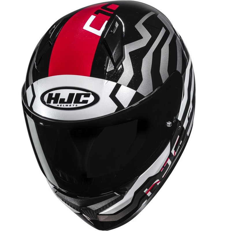 Casco integrale da moto HJC C10 Blade MC1 nero-bianco-rosso