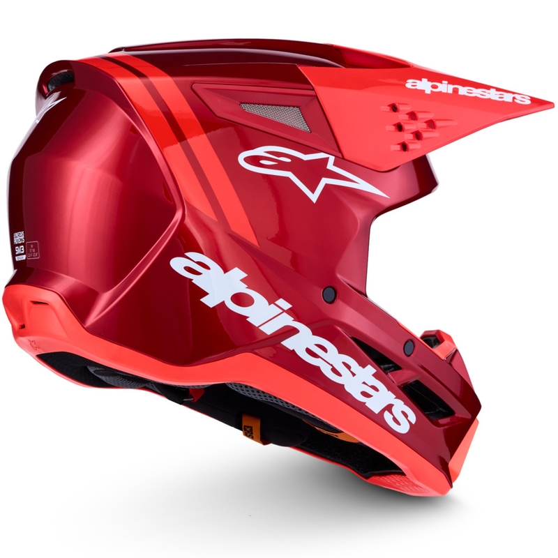 Casco da motocross Alpinestars S-M3 Radium rosso fluo e bianco