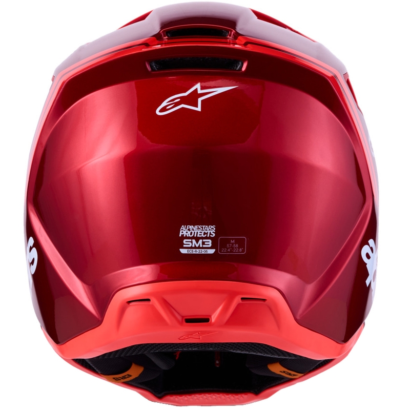 Casco da motocross Alpinestars S-M3 Radium rosso fluo e bianco
