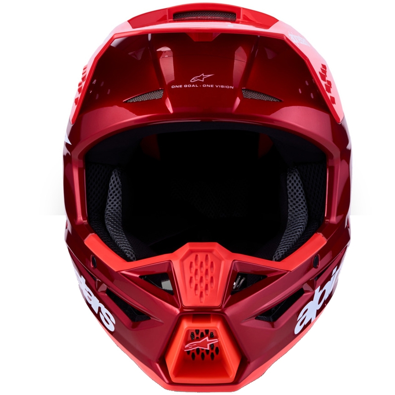 Casco da motocross Alpinestars S-M3 Radium rosso fluo e bianco