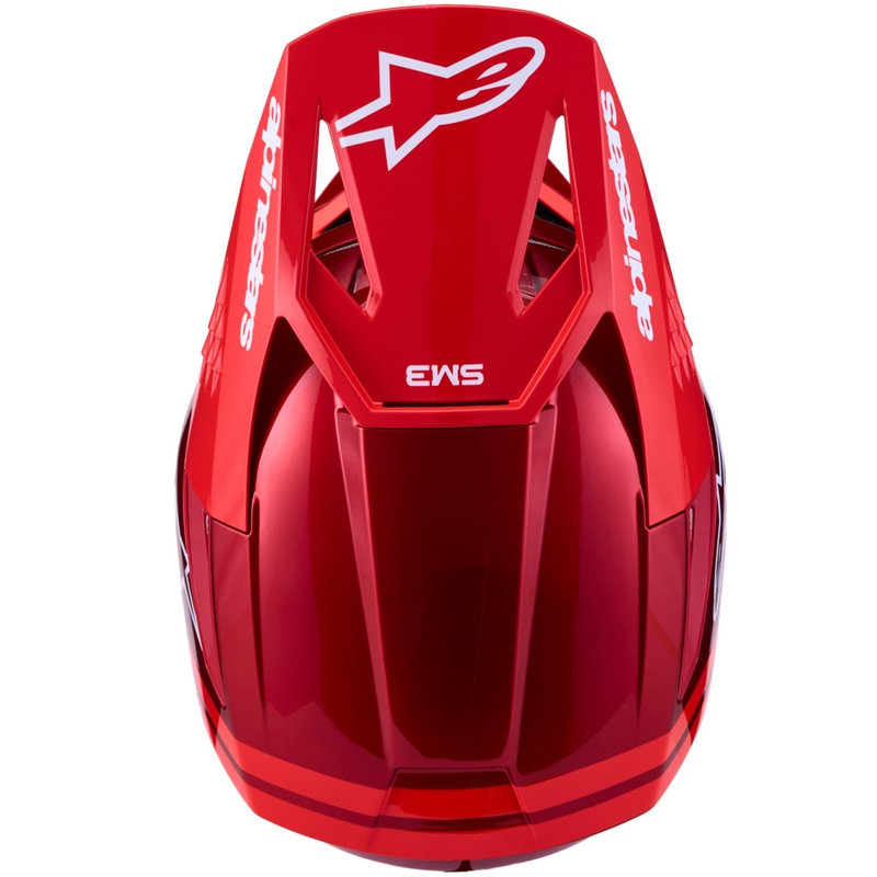 Casco da motocross Alpinestars S-M3 Radium rosso fluo e bianco