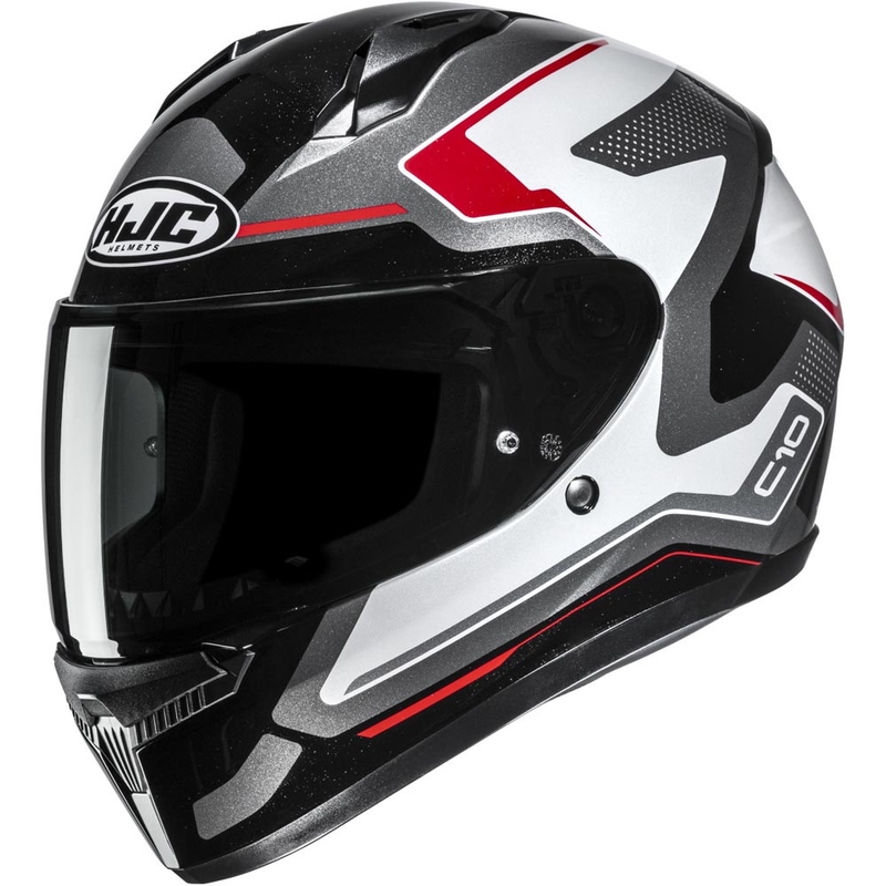 Casco integrale da moto HJC C10 Cric MC1 nero-bianco-rosso